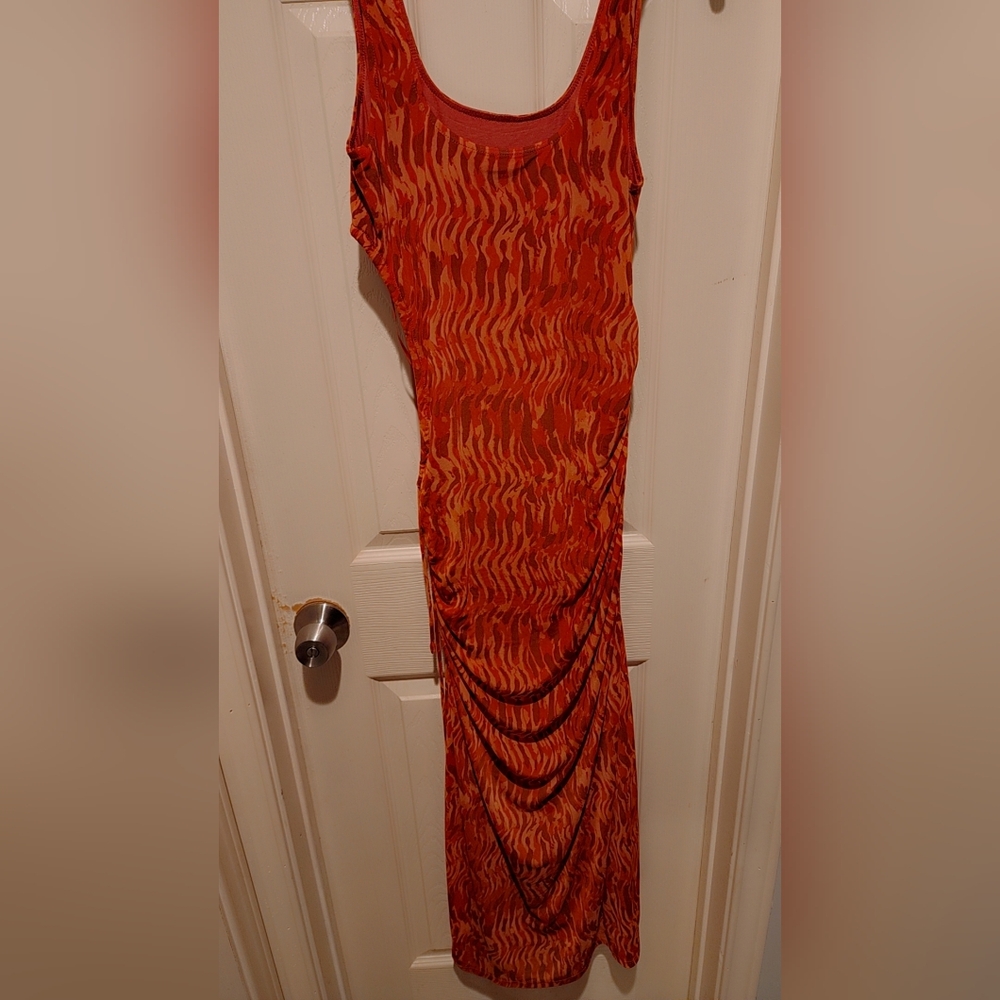 Elegant Orange Patterned Dress